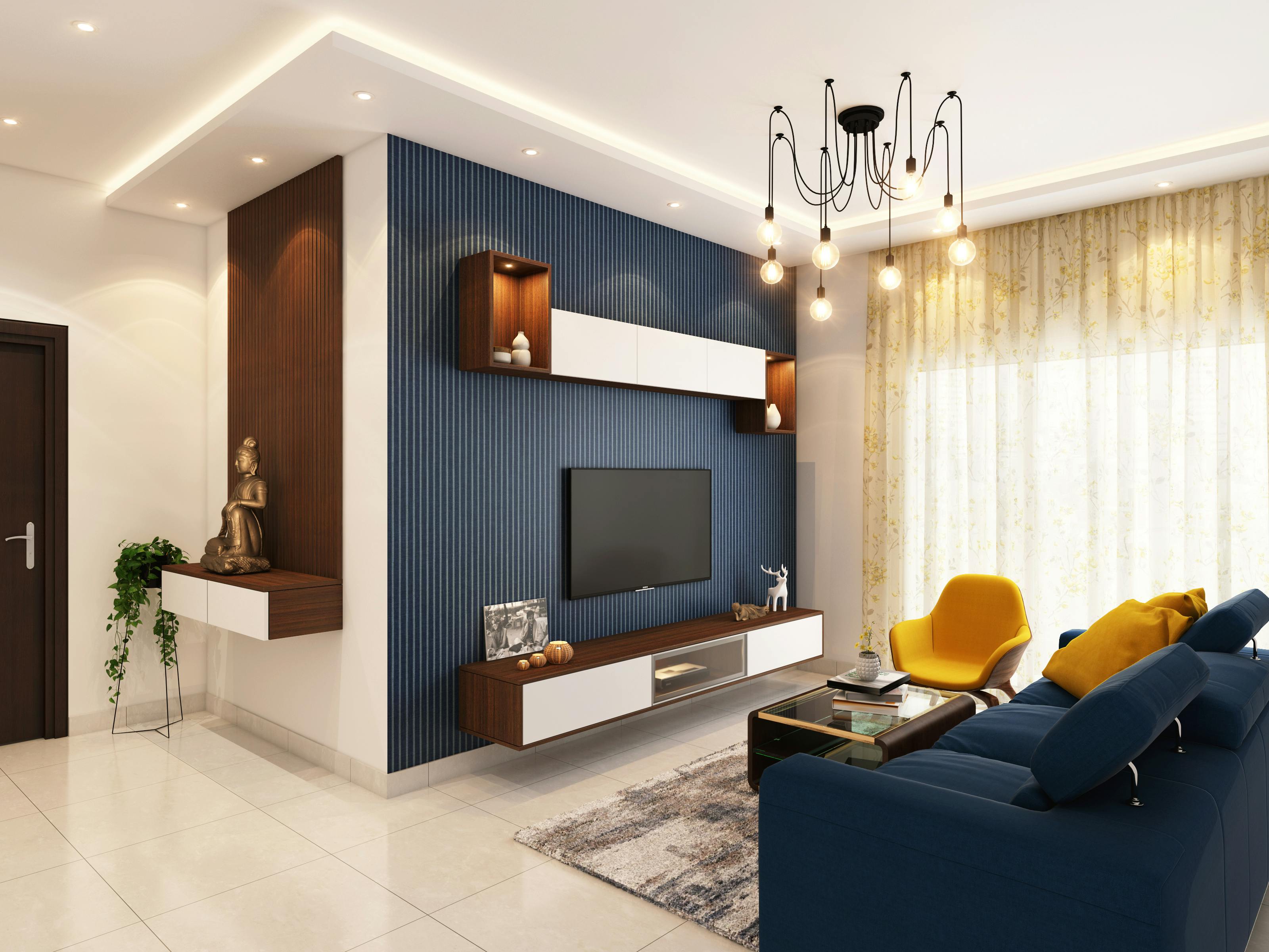 Living room integrado e moderno